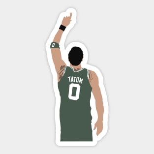 Jayson Tatum Pointing Up (Green) Sticker